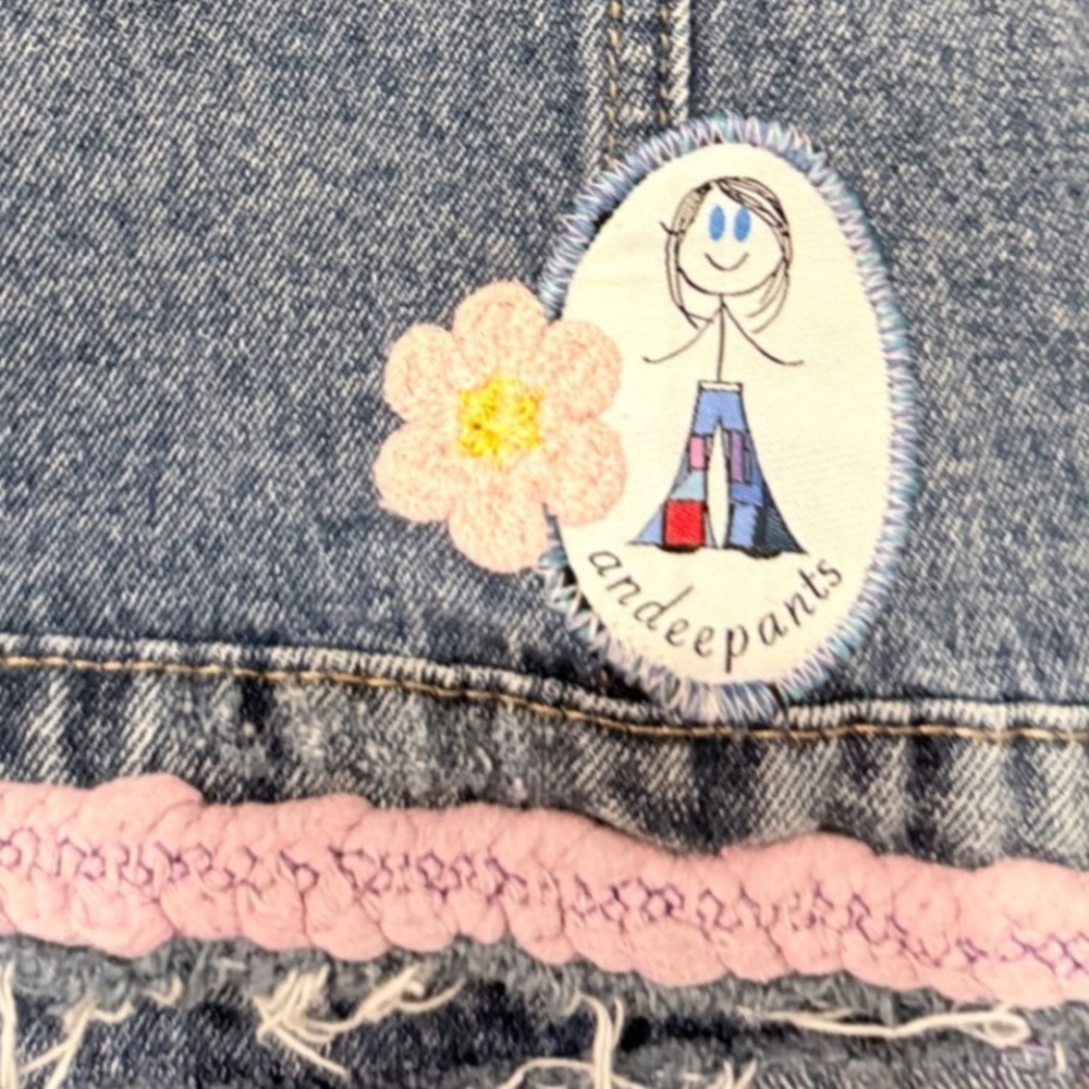 Ymi Denim Jacket Distress Patchwork Boho Fairycor… - image 7